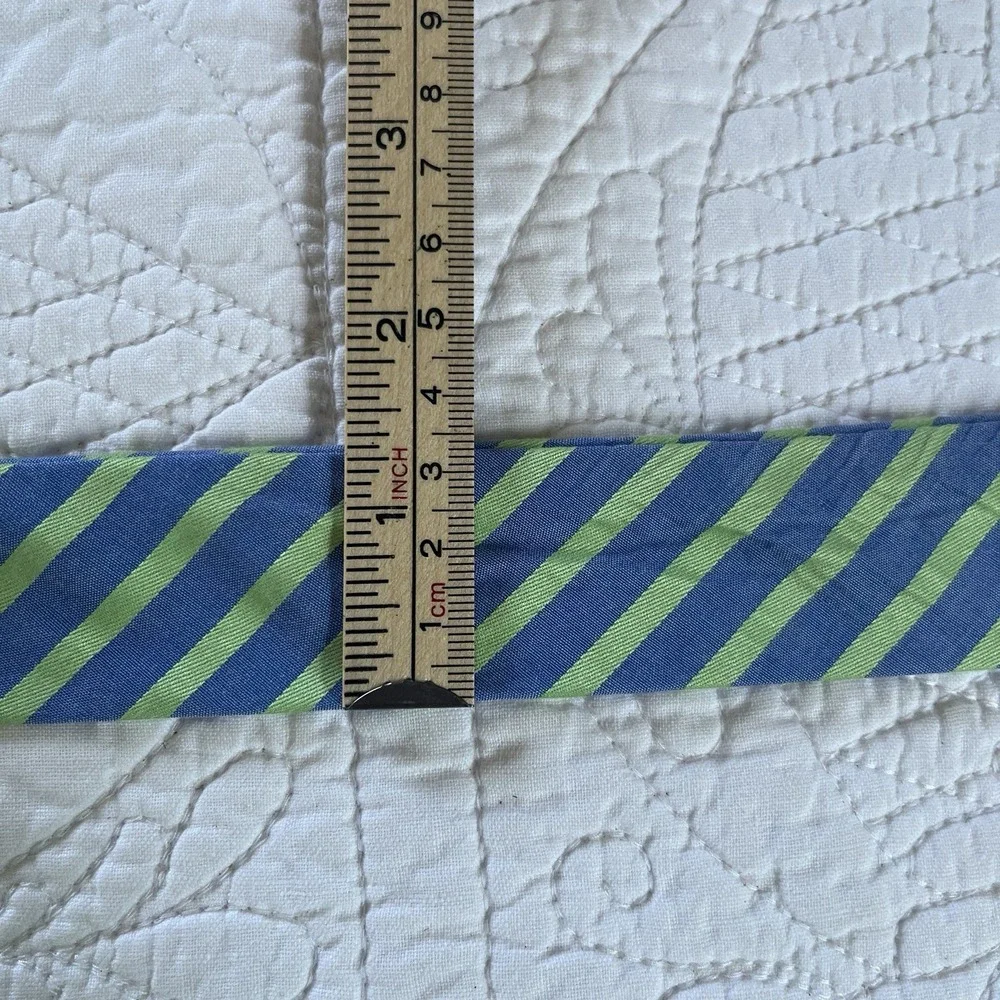 J Crew D Ring Green Blue Ribbon‎ Belt S/M 100% Cotton 42